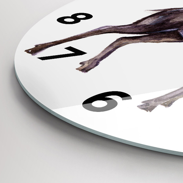 Wanduhr glas rund Hirsch, König der Wildnis