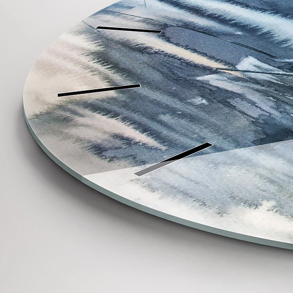 Wanduhr glas rund Fischer auf einem See