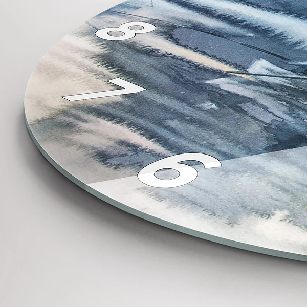Wanduhr glas rund Fischer auf einem See