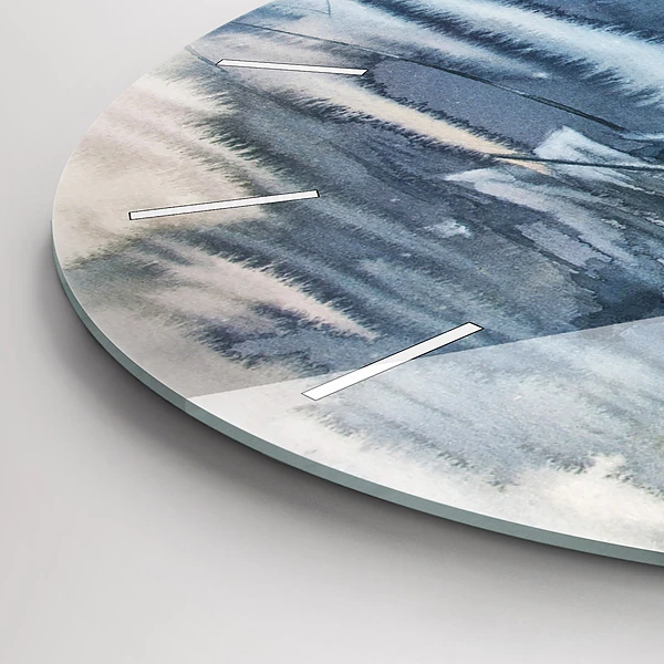 Wanduhr glas rund Fischer auf einem See