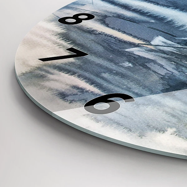 Wanduhr glas rund Fischer auf einem See