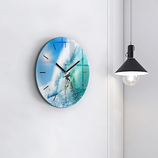 Wanduhr glas rund Surfen auf Hawaii