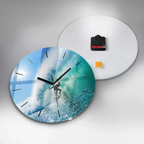 Wanduhr glas rund Surfen auf Hawaii