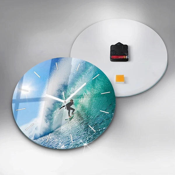 Wanduhr glas rund Surfen auf Hawaii