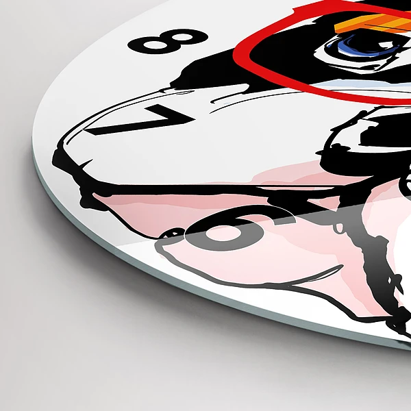 Wanduhr rund mit motiv Französische Bulldogge mit Brille