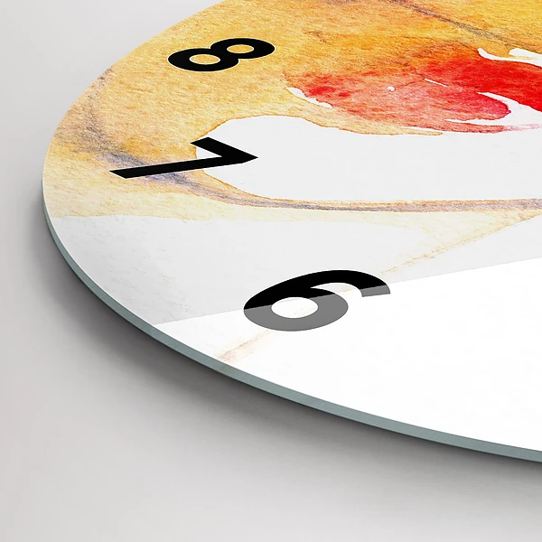 Wanduhr rund mit motiv Frau mit Hut