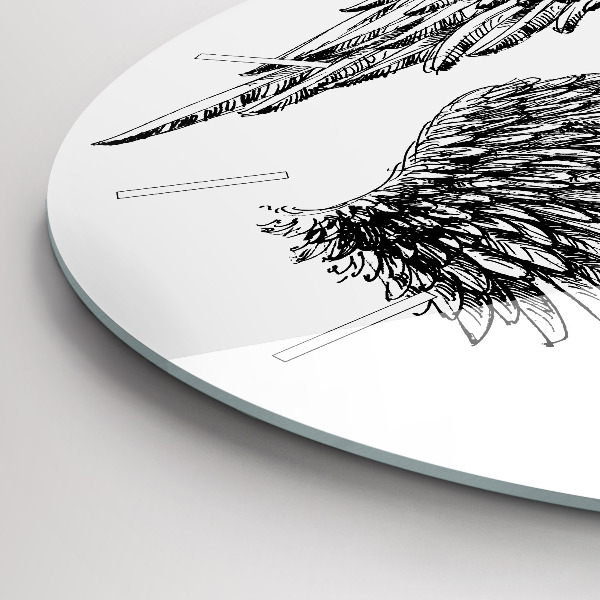 Wanduhr glas rund Flügel eines Engels