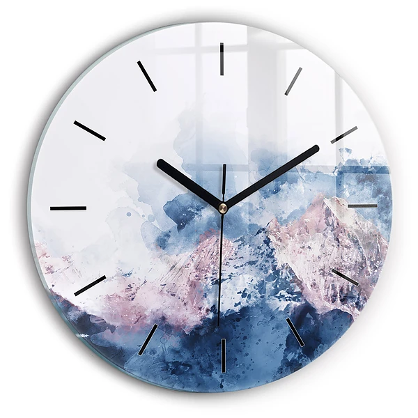 Wanduhr rund mit motiv Abstrakte Bergketten