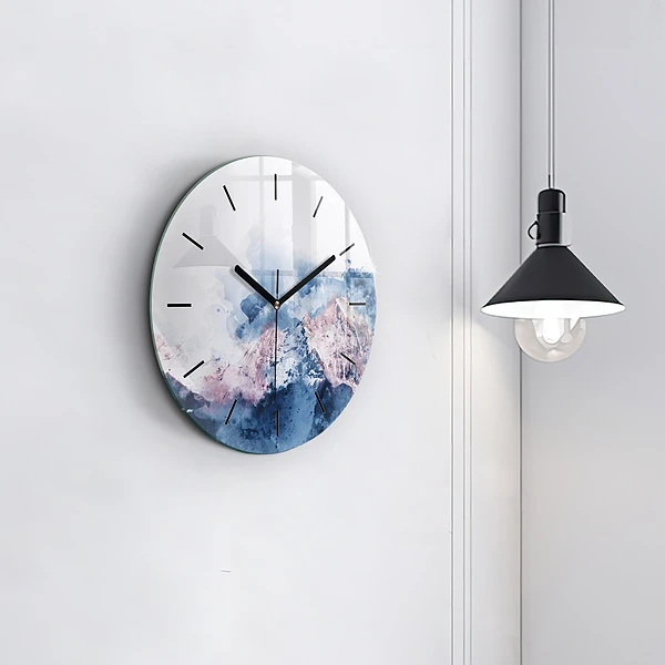 Wanduhr rund mit motiv Abstrakte Bergketten