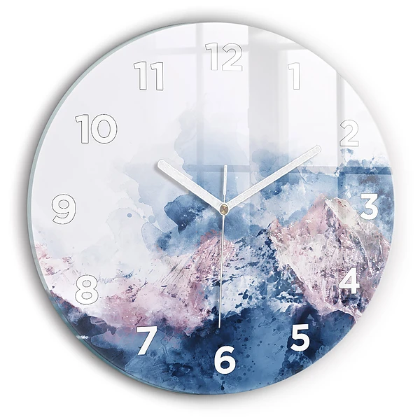 Wanduhr rund mit motiv Abstrakte Bergketten