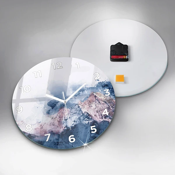 Wanduhr rund mit motiv Abstrakte Bergketten