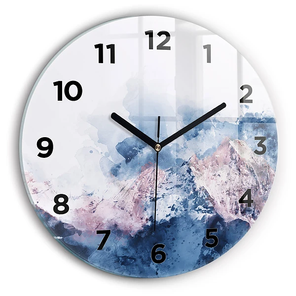 Wanduhr rund mit motiv Abstrakte Bergketten