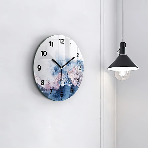 Wanduhr rund mit motiv Abstrakte Bergketten