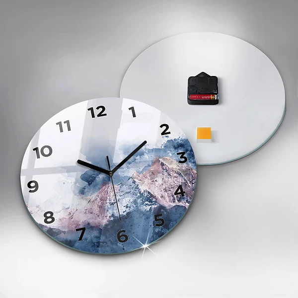 Wanduhr rund mit motiv Abstrakte Bergketten