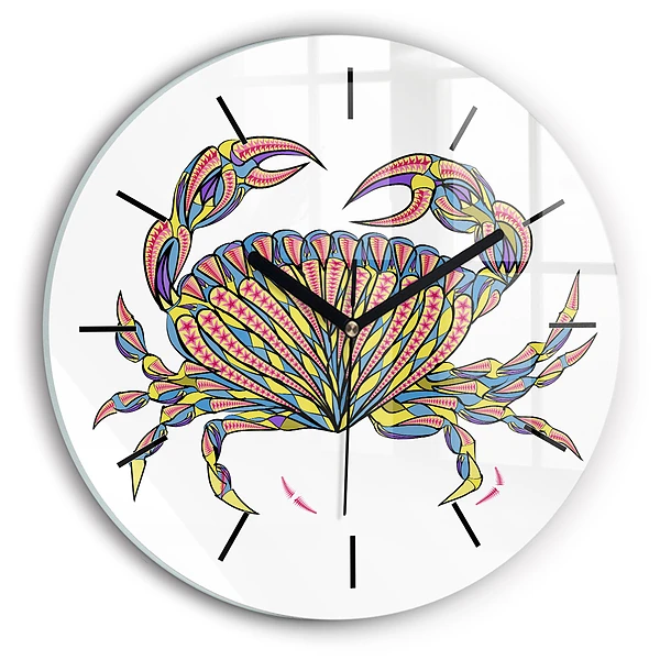 Wanduhr rund mit motiv Ethnische Krabbe