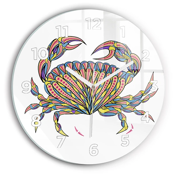 Wanduhr rund mit motiv Ethnische Krabbe