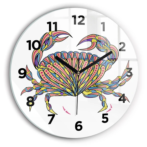 Wanduhr rund mit motiv Ethnische Krabbe
