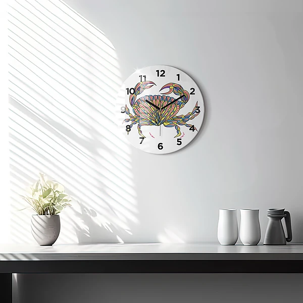 Wanduhr rund mit motiv Ethnische Krabbe