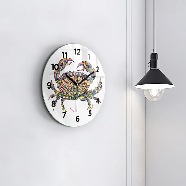 Wanduhr rund mit motiv Ethnische Krabbe