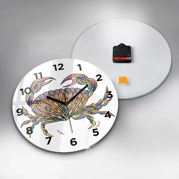 Wanduhr rund mit motiv Ethnische Krabbe