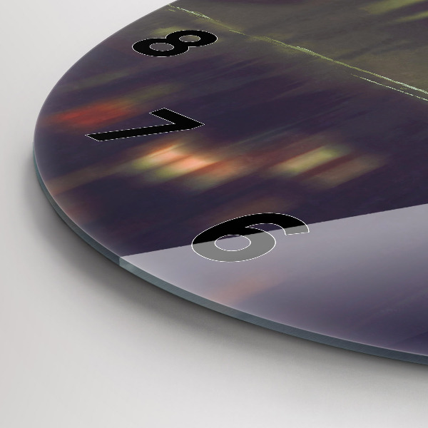 Wanduhr rund Menschen mit Regenschirmen