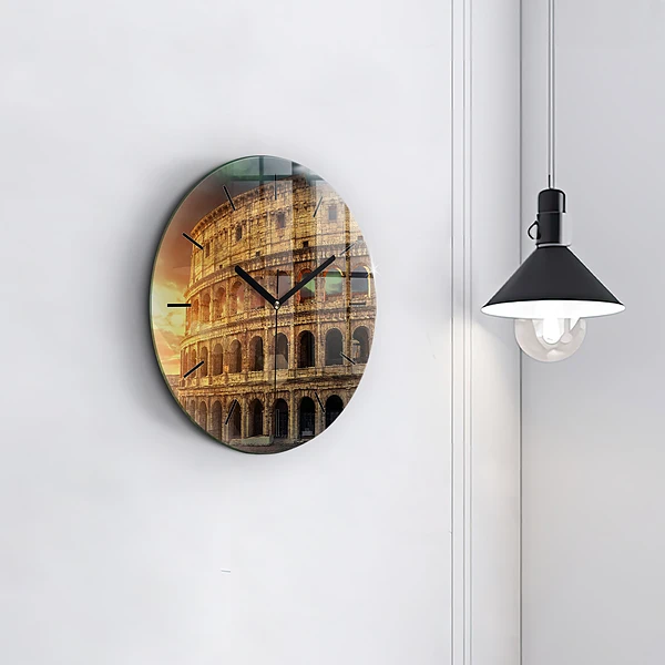 Wanduhr glas rund Römisches Kolosseum