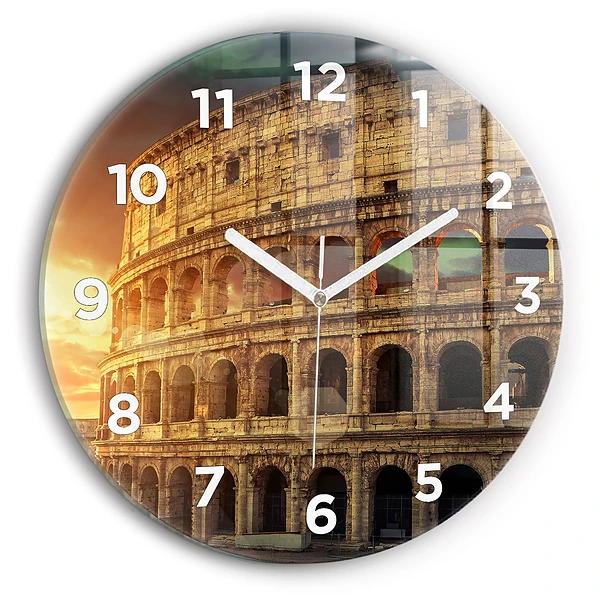 Wanduhr glas rund Römisches Kolosseum