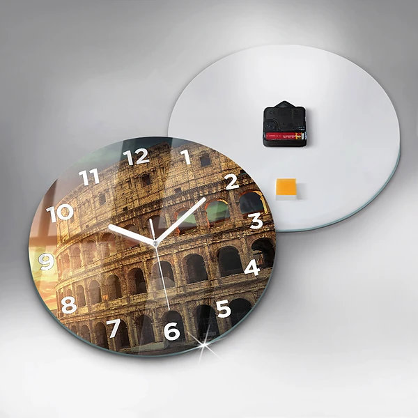 Wanduhr glas rund Römisches Kolosseum