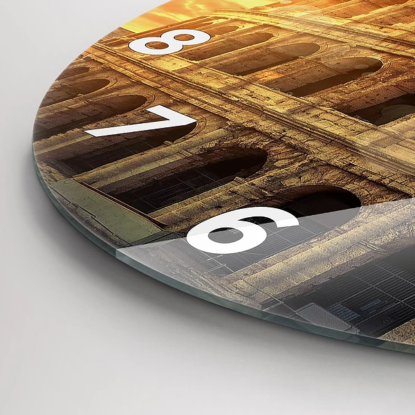 Wanduhr glas rund Römisches Kolosseum