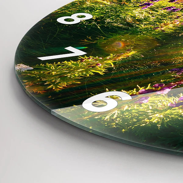 Wanduhr rund Lavendelwiese
