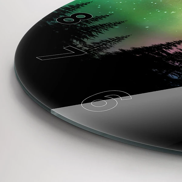 Wanduhr rund Aurora Borealis