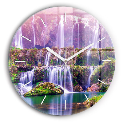 Wanduhr rund mit motiv Jiulong-Wasserfall China