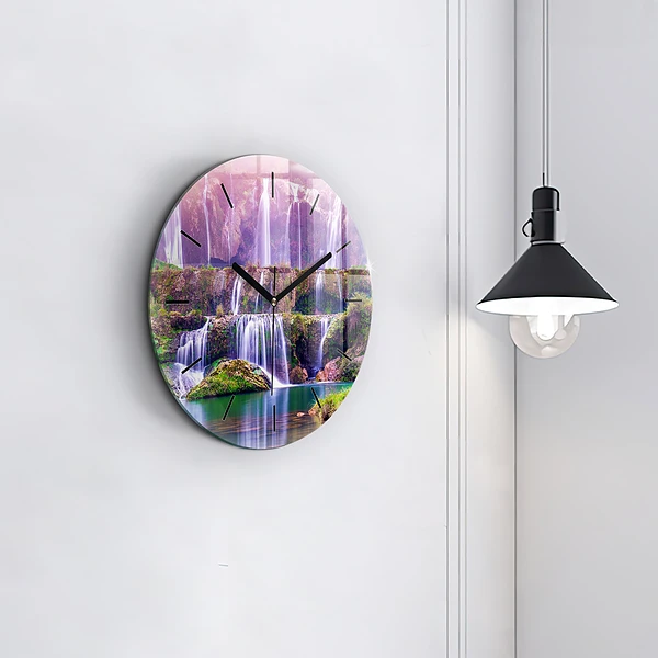 Wanduhr rund mit motiv Jiulong-Wasserfall China