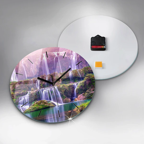 Wanduhr rund mit motiv Jiulong-Wasserfall China