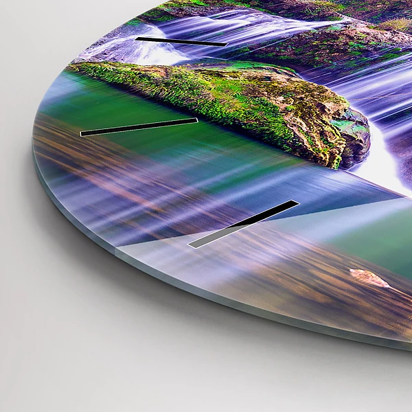Wanduhr rund mit motiv Jiulong-Wasserfall China