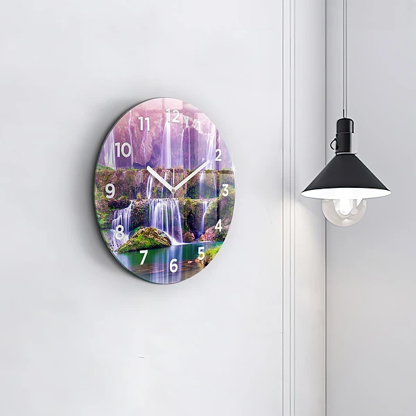 Wanduhr rund mit motiv Jiulong-Wasserfall China
