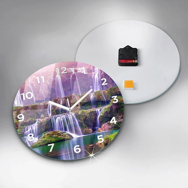 Wanduhr rund mit motiv Jiulong-Wasserfall China