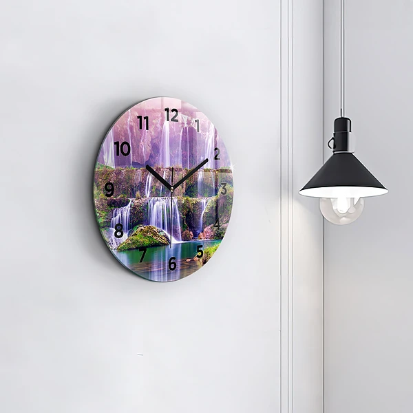 Wanduhr rund mit motiv Jiulong-Wasserfall China