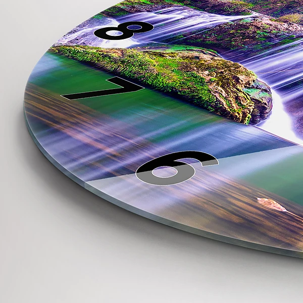 Wanduhr rund mit motiv Jiulong-Wasserfall China