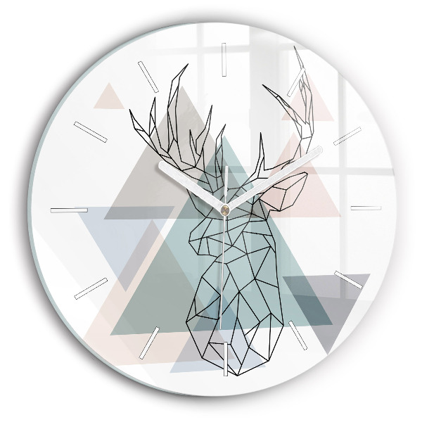 Wanduhr glas rund Rentier skandinavischer Stil