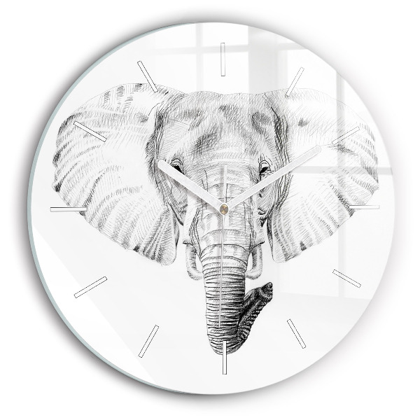 Wanduhr rund Vektor Elefantenkopf