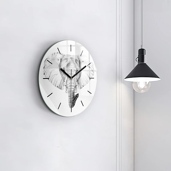 Wanduhr rund Vektor Elefantenkopf
