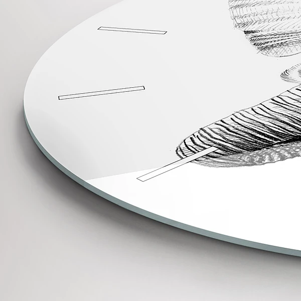 Wanduhr rund Vektor Elefantenkopf