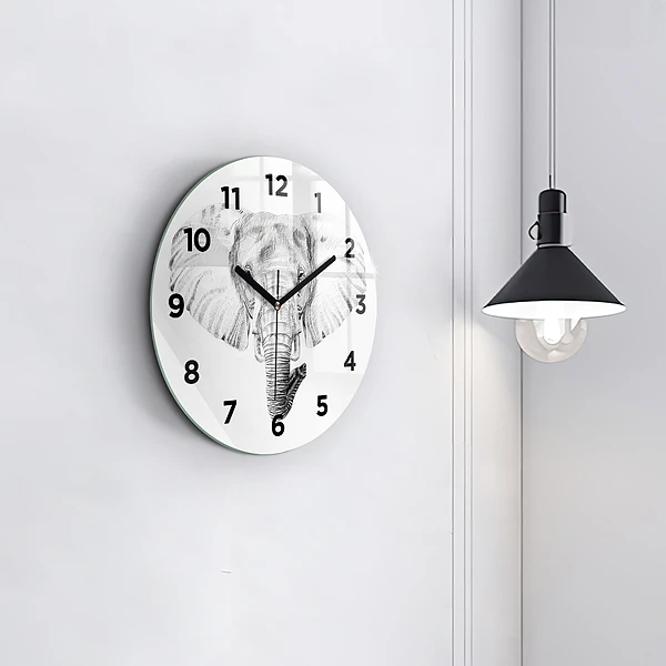 Wanduhr rund Vektor Elefantenkopf