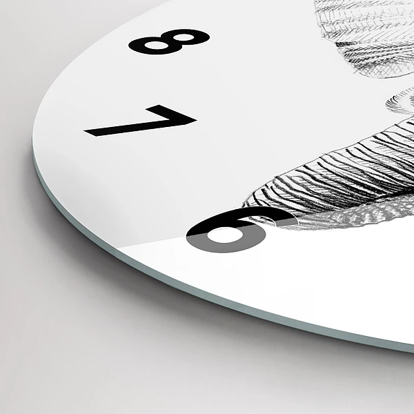 Wanduhr rund Vektor Elefantenkopf