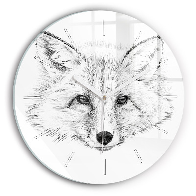 Wanduhr rund mit motiv Vektor-Fuchs-Kopf