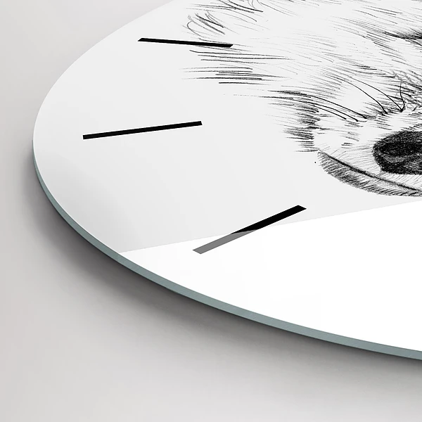Wanduhr rund mit motiv Vektor-Fuchs-Kopf