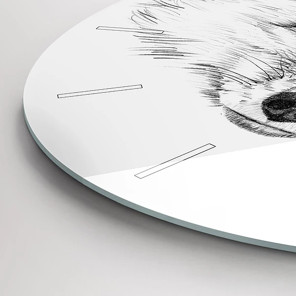 Wanduhr rund mit motiv Vektor-Fuchs-Kopf