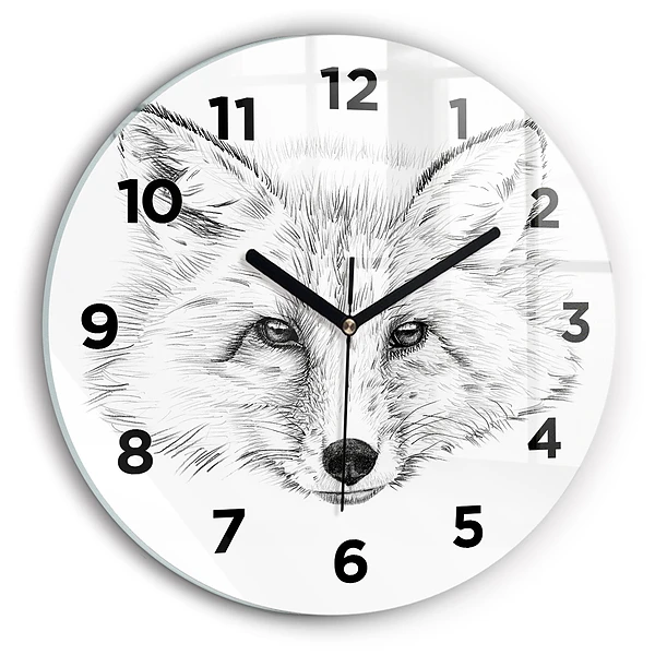 Wanduhr rund mit motiv Vektor-Fuchs-Kopf