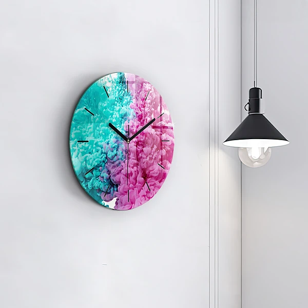 Wanduhr rund Moderne Kunst - Flecken